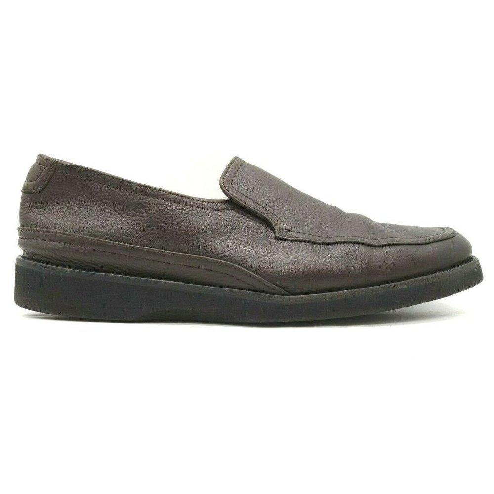 Thierry Rabotin Brown Leather Casual Slip On Loafers Shoes Men's 44.5 / 11